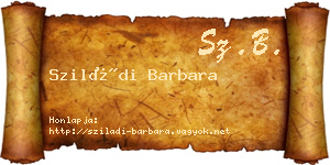 Sziládi Barbara névjegykártya