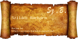 Sziládi Barbara névjegykártya